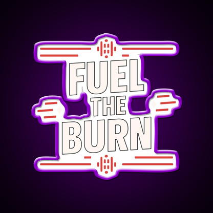 Fuel The Burn C Power Through Every Rep Gym Fitness Led Neon Sign Rgb Color