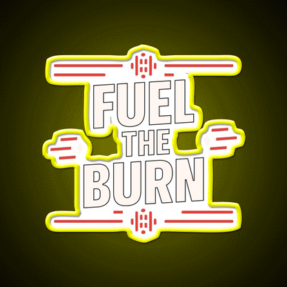 Fuel The Burn C Power Through Every Rep Gym Fitness Led Neon Sign Rgb Color