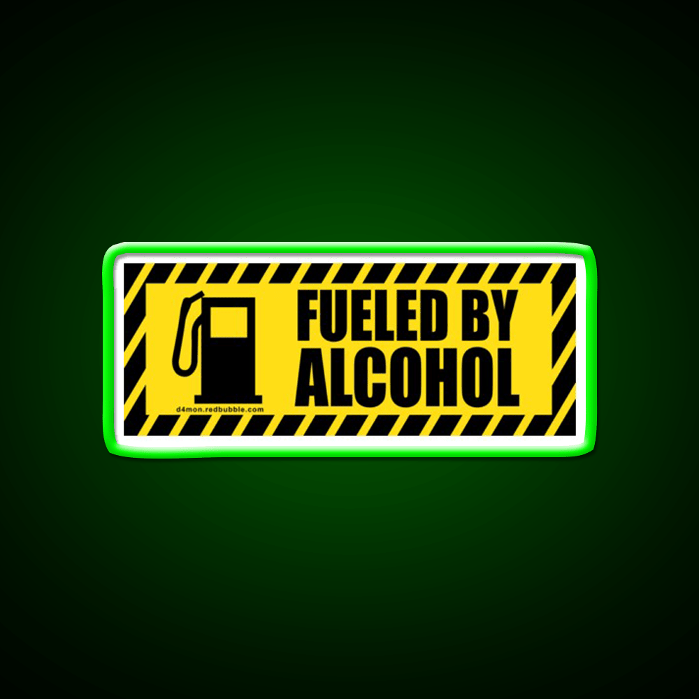 Fueled By Alcohol Whiskey Drink Bar Led Neon Sign Rgb Color - Shineneon