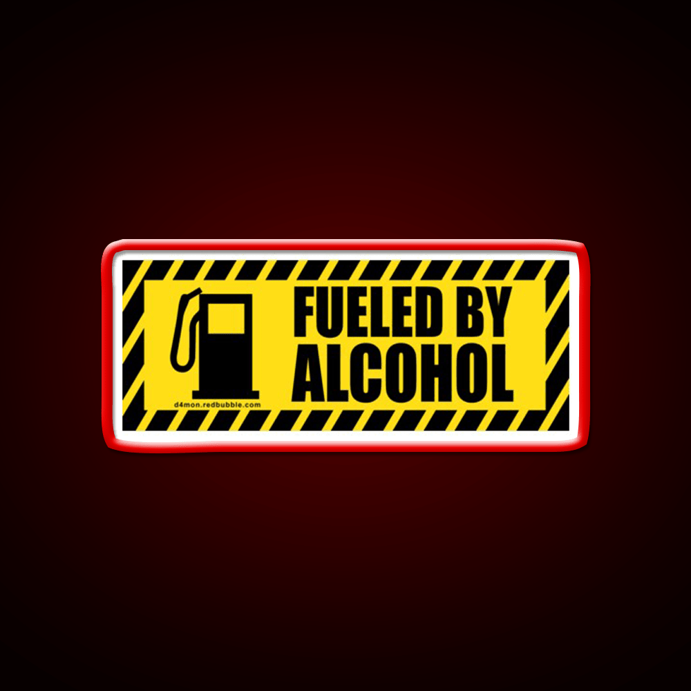 Fueled By Alcohol Whiskey Drink Bar Led Neon Sign Rgb Color - Shineneon