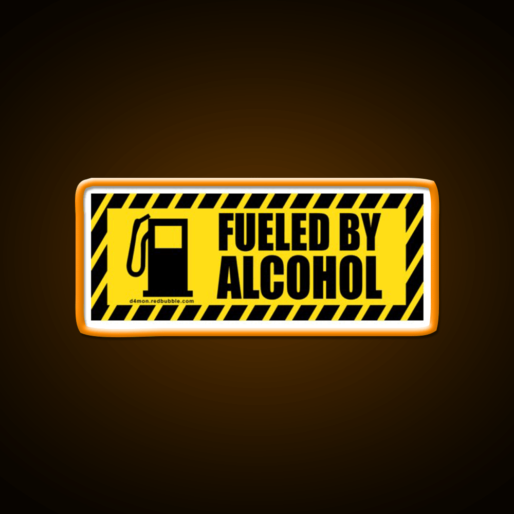 Fueled By Alcohol Whiskey Drink Bar Led Neon Sign Rgb Color - Shineneon