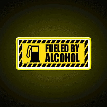 Fueled By Alcohol Whiskey Drink Bar Led Neon Sign Rgb Color - Custom LED neon sign front view