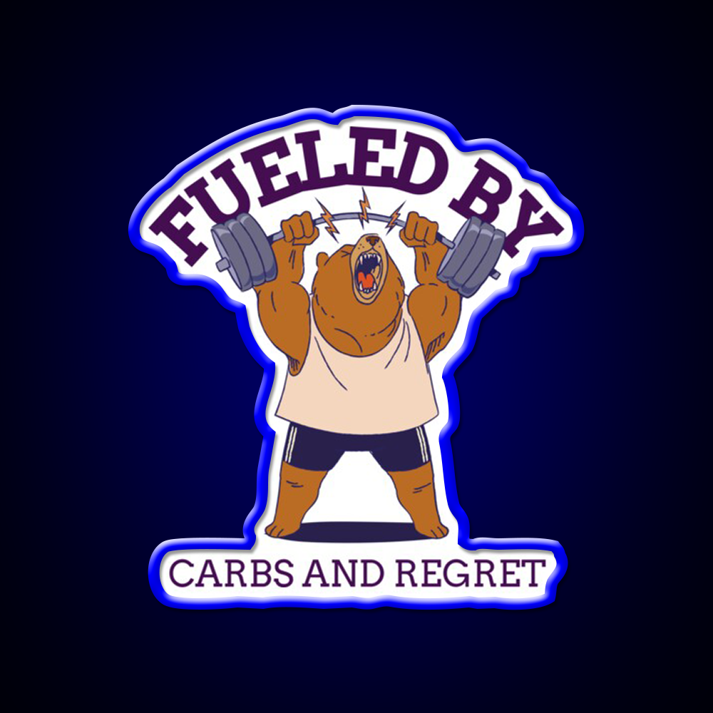 Fueled By Carbs And Regret Gym Fitness Led Neon Sign Rgb Color