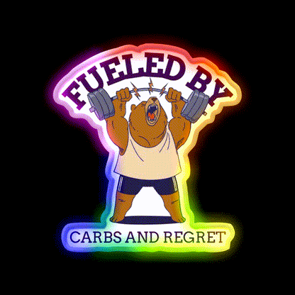 Fueled By Carbs And Regret Gym Fitness Led Neon Sign Rgb Color