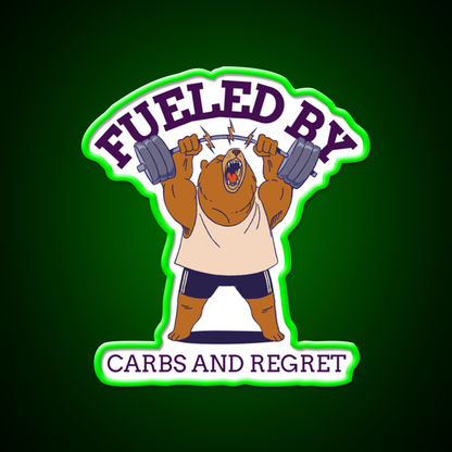 Fueled By Carbs And Regret Gym Fitness Led Neon Sign Rgb Color