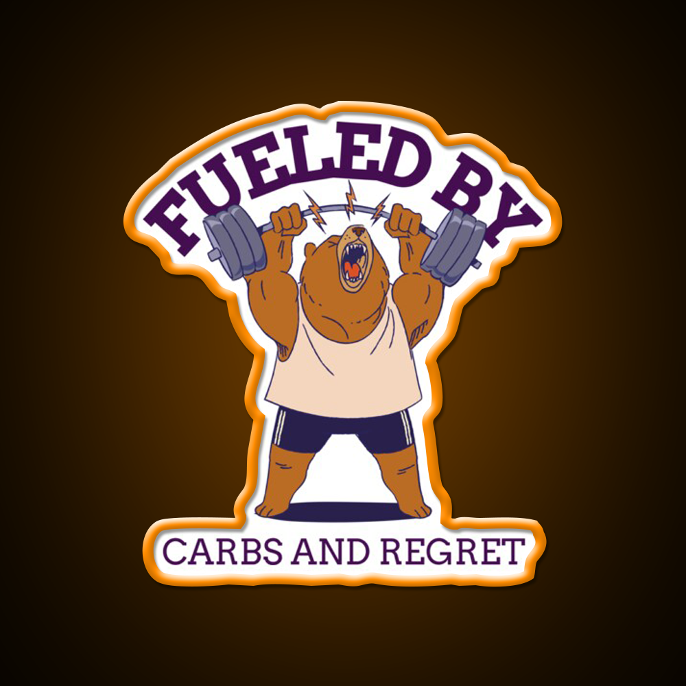 Fueled By Carbs And Regret Gym Fitness Led Neon Sign Rgb Color