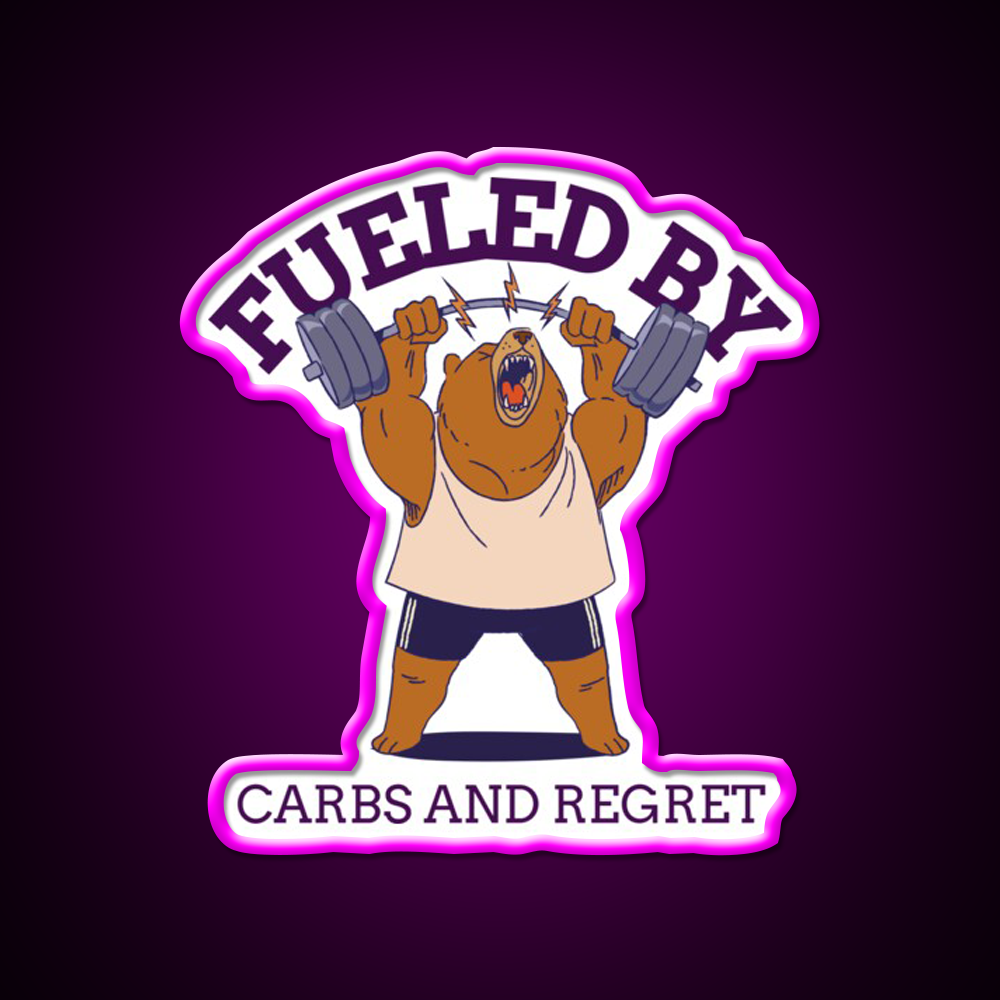 Fueled By Carbs And Regret Gym Fitness Led Neon Sign Rgb Color