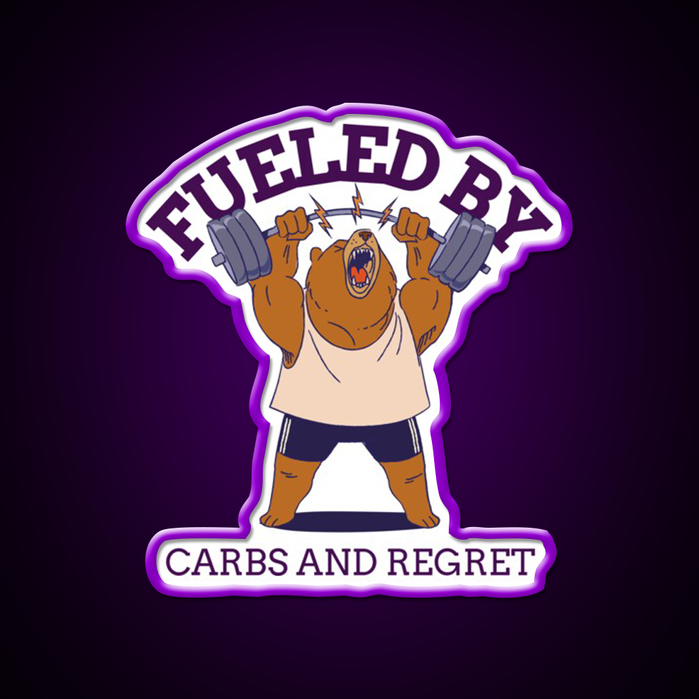 Fueled By Carbs And Regret Gym Fitness Led Neon Sign Rgb Color