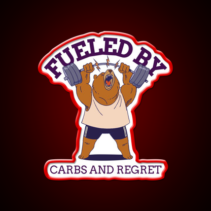 Fueled By Carbs And Regret Gym Fitness Led Neon Sign Rgb Color