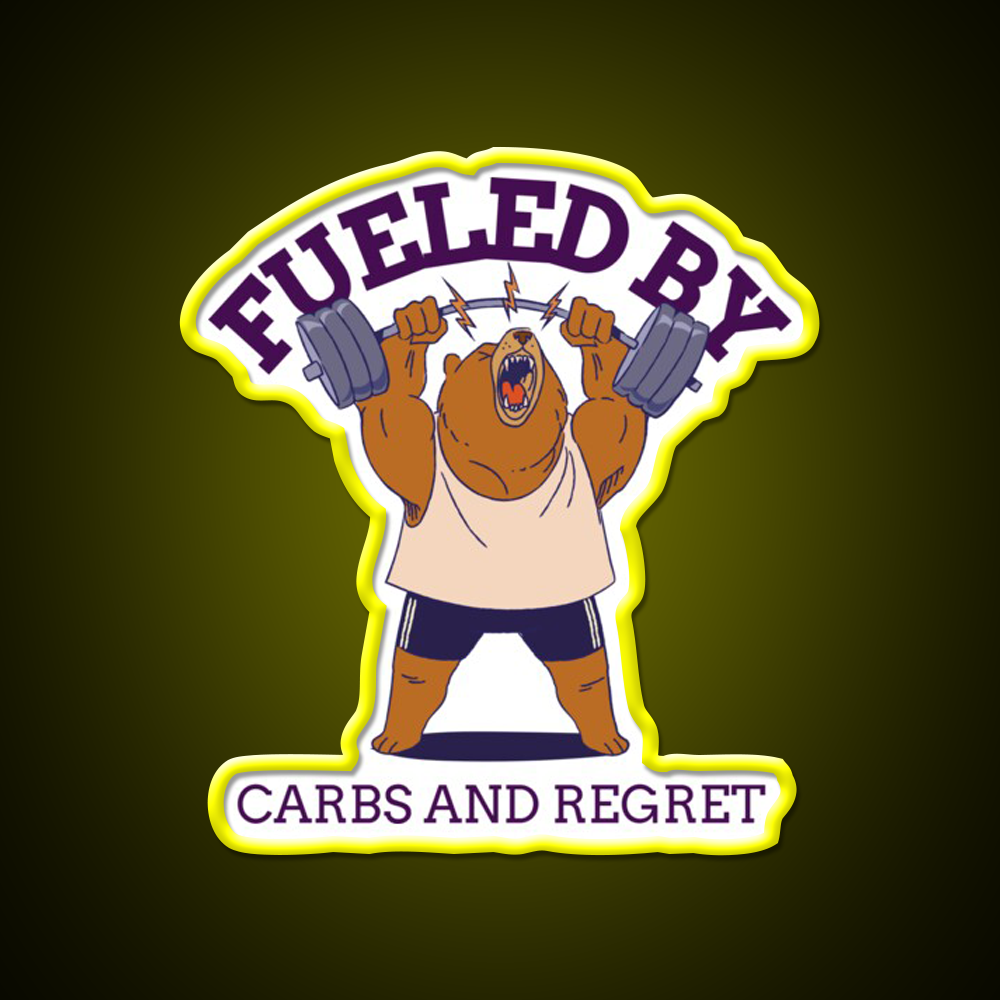 Fueled By Carbs And Regret Gym Fitness Led Neon Sign Rgb Color