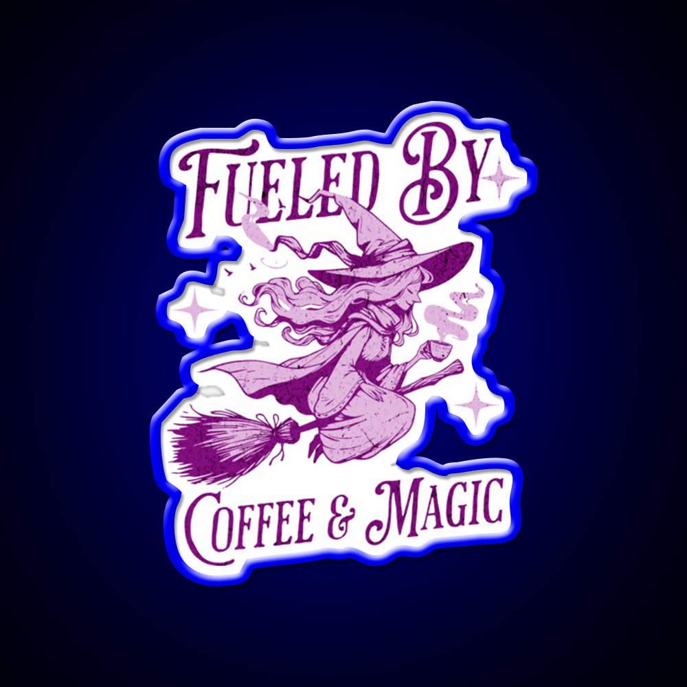 Fueled By Coffee And Magic Cafe Led Neon Sign Espresso Bar Art Rgb Color