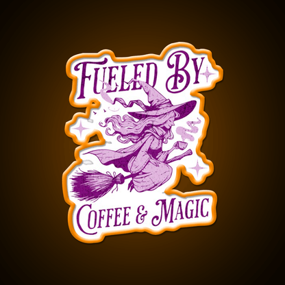 Fueled By Coffee And Magic Cafe Led Neon Sign Espresso Bar Art Rgb Color - Shineneon
