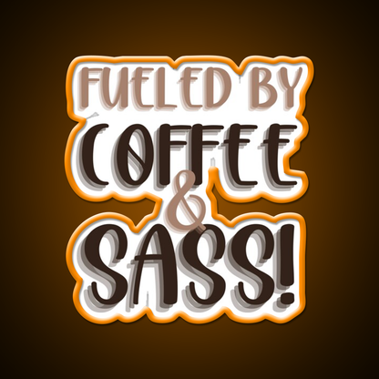 Fueled By Coffee And Sass Stacked Cafe Led Neon Sign Espresso Bar Art Rgb Color