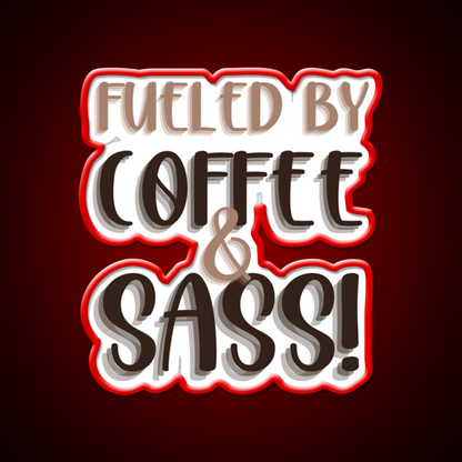 Fueled By Coffee And Sass Stacked Cafe Led Neon Sign Espresso Bar Art Rgb Color