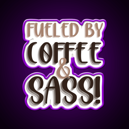 Fueled By Coffee And Sass Stacked Cafe Led Neon Sign Espresso Bar Art Rgb Color - Shineneon