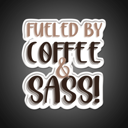 Fueled By Coffee And Sass Stacked Cafe Led Neon Sign Espresso Bar Art Rgb Color - Shineneon