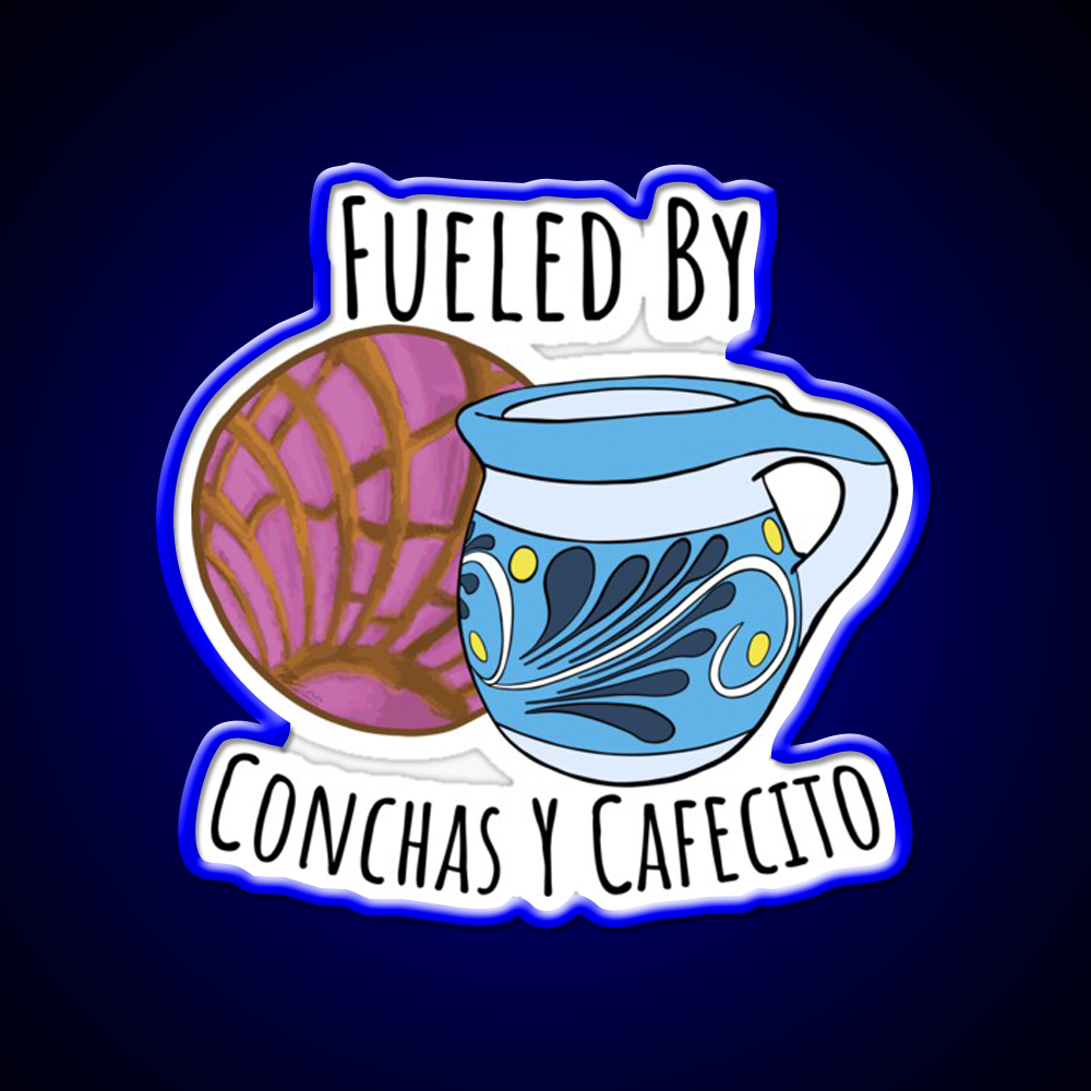 Fueled By Conchas Y Cafecito Man Cave Bar Led Neon Sign Rgb Color