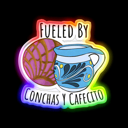Fueled By Conchas Y Cafecito Man Cave Bar Led Neon Sign Rgb Color