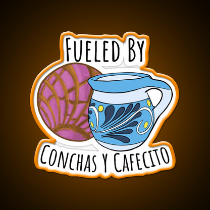 Fueled By Conchas Y Cafecito Man Cave Bar Led Neon Sign Rgb Color
