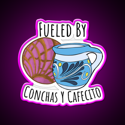 Fueled By Conchas Y Cafecito Man Cave Bar Led Neon Sign Rgb Color