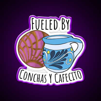 Fueled By Conchas Y Cafecito Man Cave Bar Led Neon Sign Rgb Color
