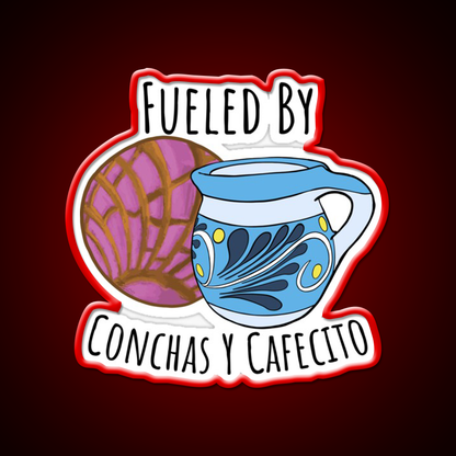 Fueled By Conchas Y Cafecito Man Cave Bar Led Neon Sign Rgb Color