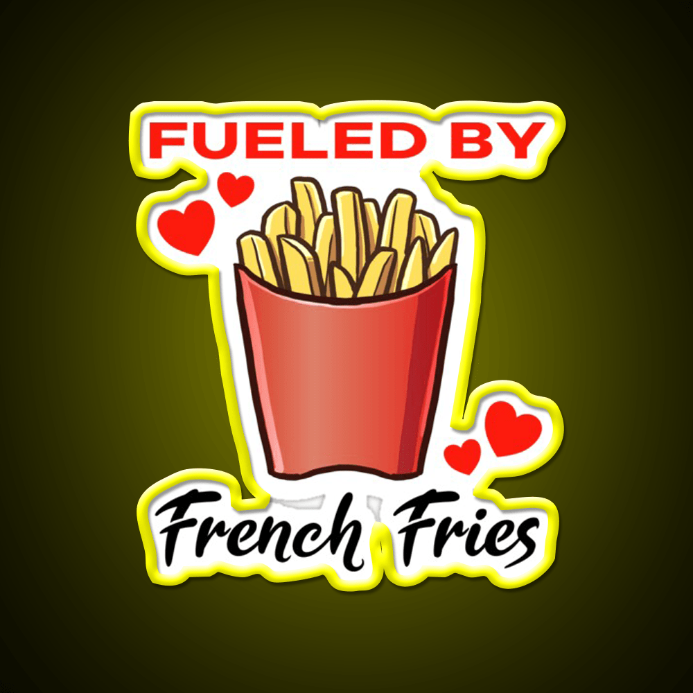 Fueled By French Fries Fast Food Led Neon Sign For Burger Place Rgb Color - Shineneon