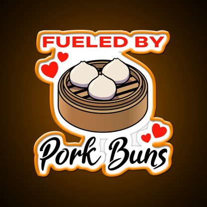 Fueled By Pork Buns Led Neon Sign Chinese Food Rgb Color