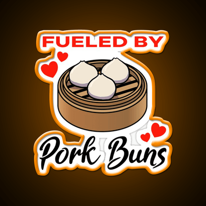 Fueled By Pork Buns Led Neon Sign Chinese Food Rgb Color - Shineneon
