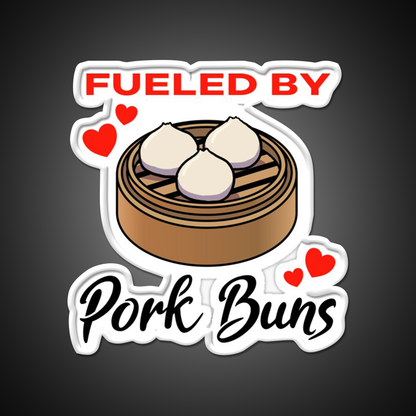 Fueled By Pork Buns Led Neon Sign Chinese Food Rgb Color