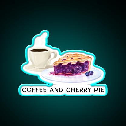 Fueling My Day With Coffee Cherry Pie Cafe Led Neon Sign Espresso Bar Art Rgb Color