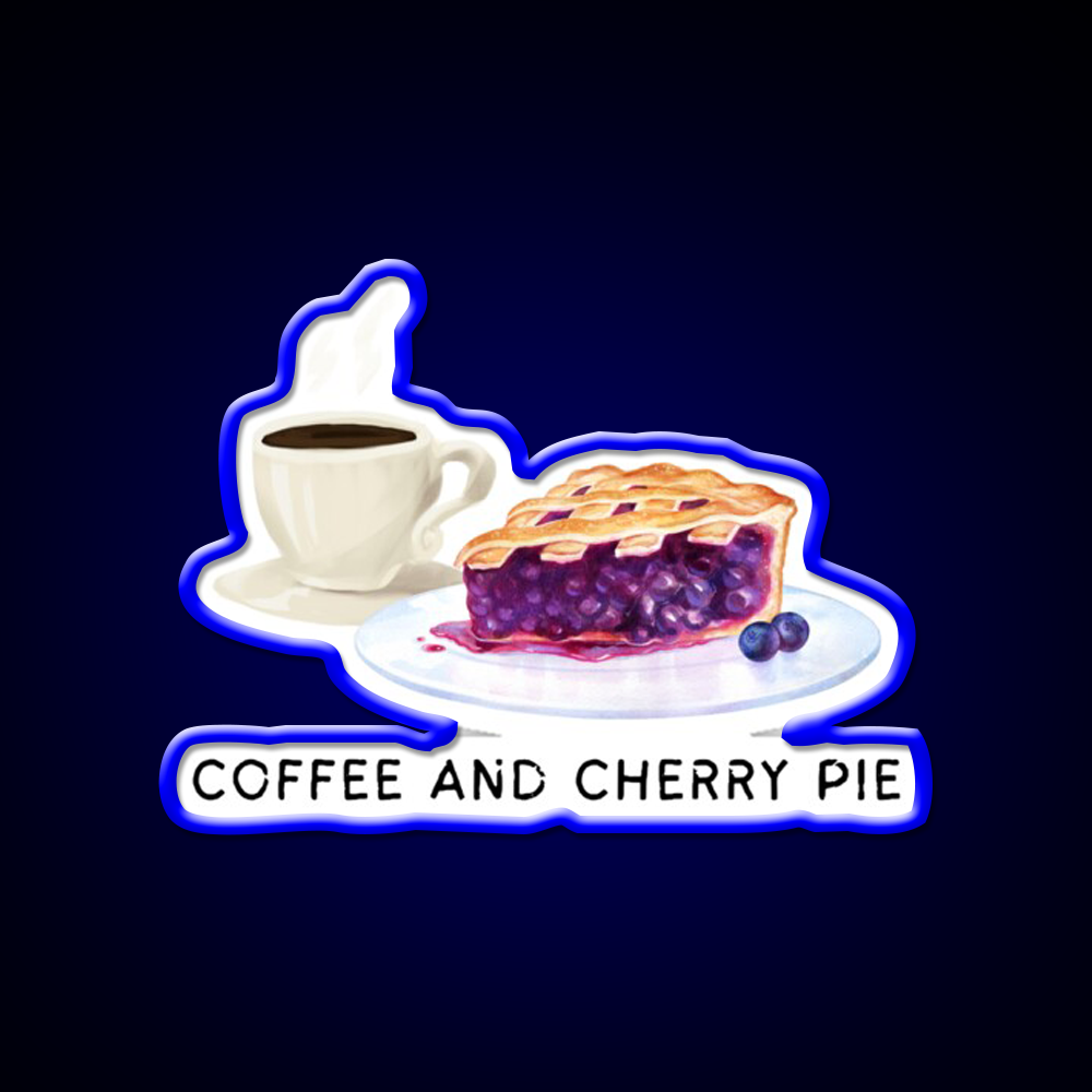Fueling My Day With Coffee Cherry Pie Cafe Led Neon Sign Espresso Bar Art Rgb Color