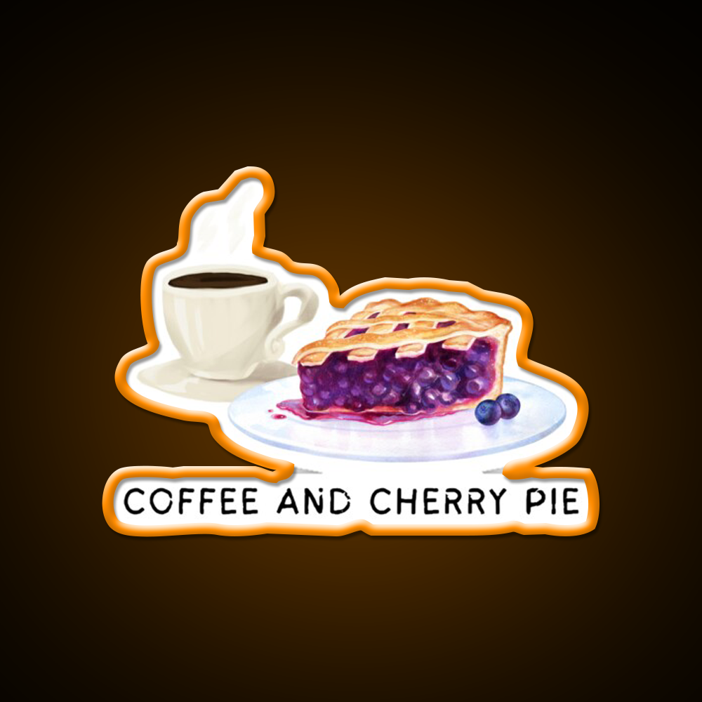Fueling My Day With Coffee Cherry Pie Cafe Led Neon Sign Espresso Bar Art Rgb Color
