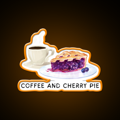 Fueling My Day With Coffee Cherry Pie Cafe Led Neon Sign Espresso Bar Art Rgb Color