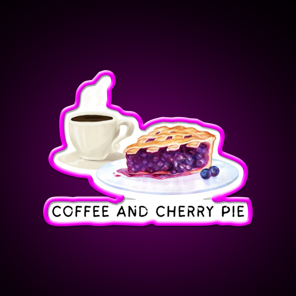 Fueling My Day With Coffee Cherry Pie Cafe Led Neon Sign Espresso Bar Art Rgb Color
