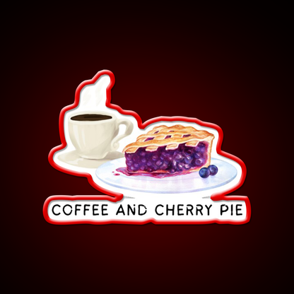 Fueling My Day With Coffee Cherry Pie Cafe Led Neon Sign Espresso Bar Art Rgb Color