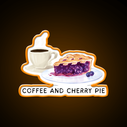 Fueling My Day With Coffee Cherry Pie Cafe Led Neon Sign Espresso Bar Art Rgb Color - Shineneon