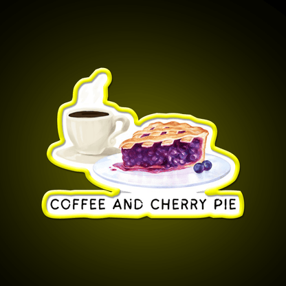 Fueling My Day With Coffee Cherry Pie Cafe Led Neon Sign Espresso Bar Art Rgb Color - Shineneon