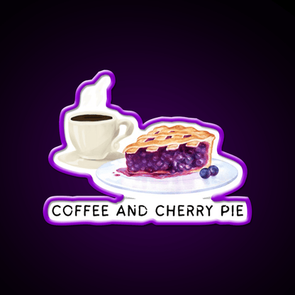 Fueling My Day With Coffee Cherry Pie Cafe Led Neon Sign Espresso Bar Art Rgb Color - Shineneon