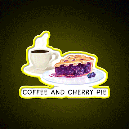 Fueling My Day With Coffee Cherry Pie Cafe Led Neon Sign Espresso Bar Art Rgb Color