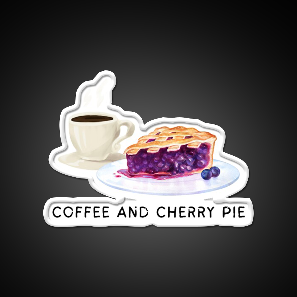 Fueling My Day With Coffee Cherry Pie Cafe Led Neon Sign Espresso Bar Art Rgb Color