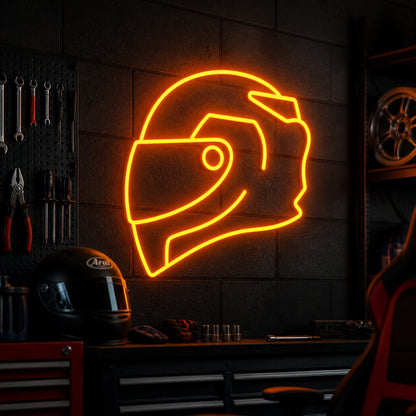 Full Face Racing Helmet Vintage LED Neon Sign real lifestyle scene