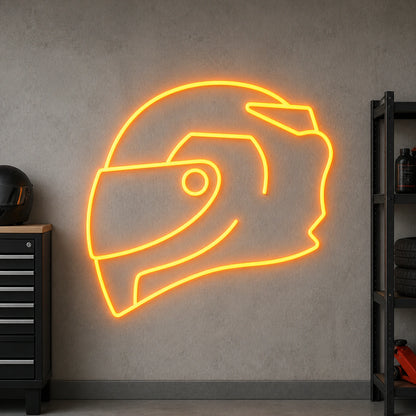 Full Face Racing Helmet Vintage LED Neon Sign size image