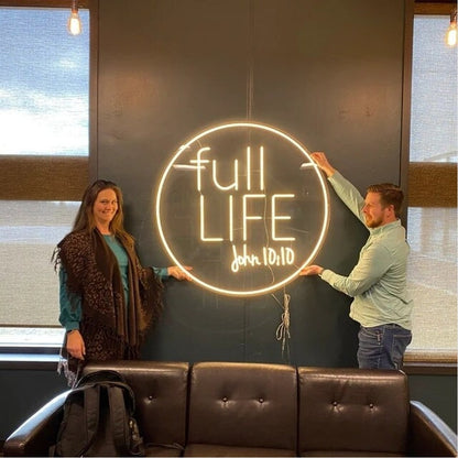 Full Life With Logo 3D Frontlit Channel Letters Led Light Sign