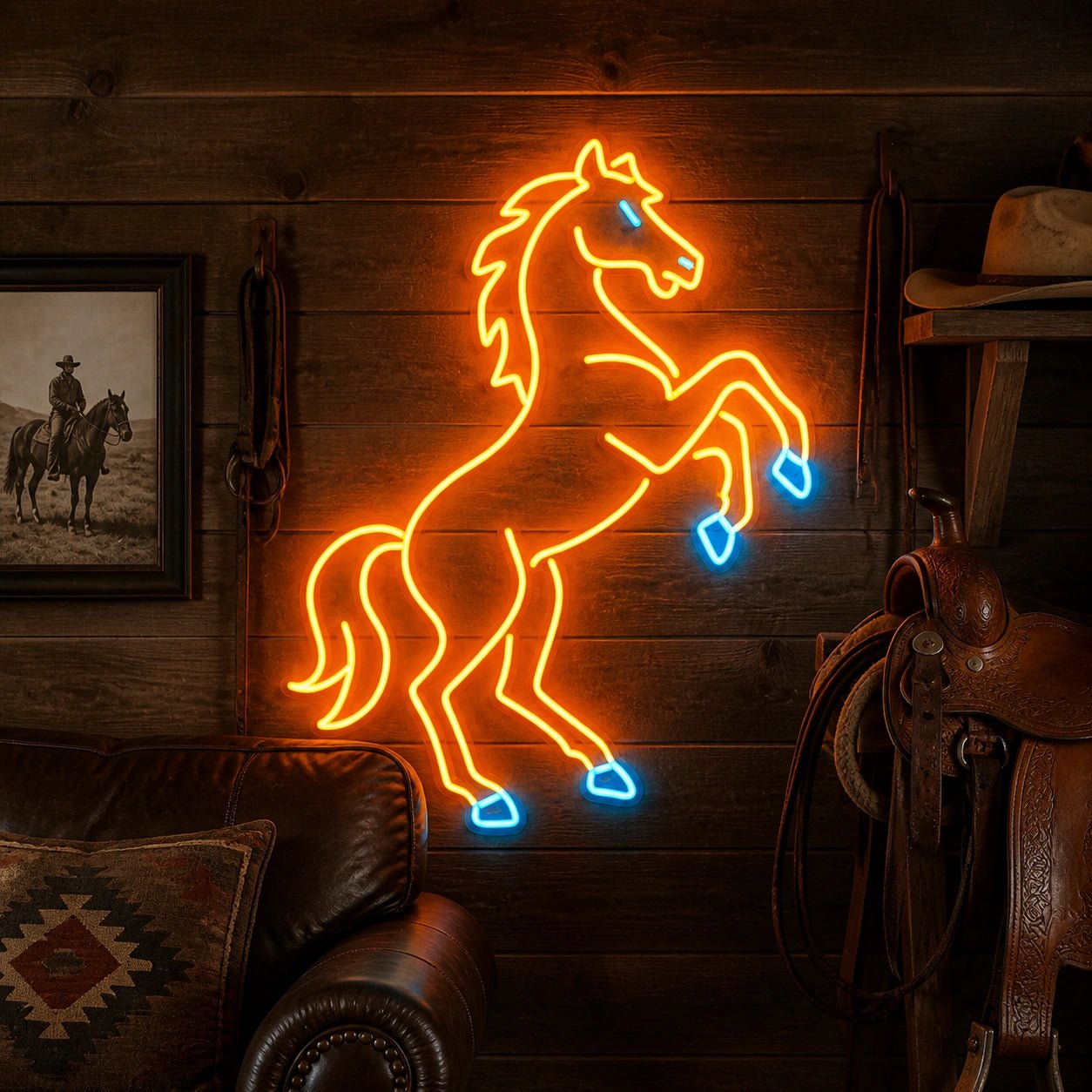 Full Rearing Horse Vintage LED Neon Sign - Shineneon