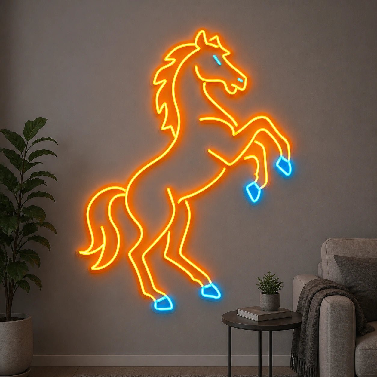 Full Rearing Horse Vintage LED Neon Sign - Shineneon