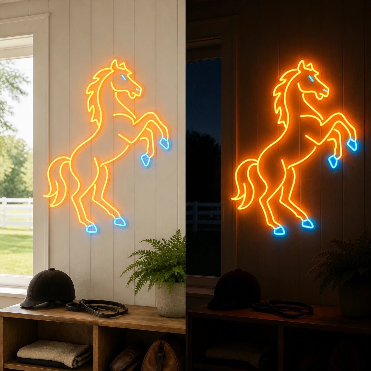 Full Rearing Horse Vintage LED Neon Sign - Shineneon