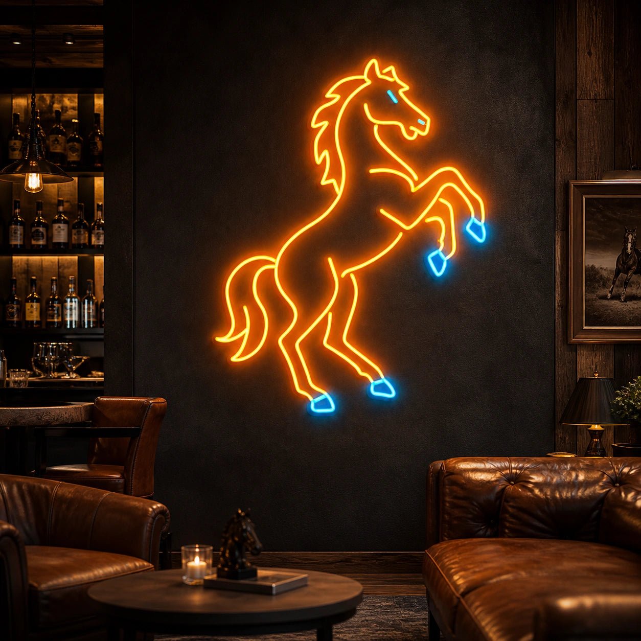 Full Rearing Horse Vintage LED Neon Sign - Shineneon