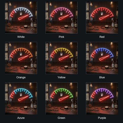 Full Tank Fuel Gauge LED Neon Sign color grid