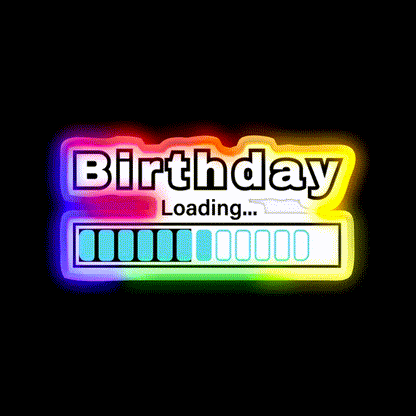Fun Birthday Loading Bar Design Man Cave Bar Led Neon Sign Rgb Color - LED neon sign close-up detail